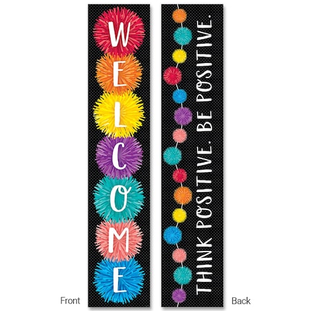 Pom-Poms Welcome Banner, 2-sided